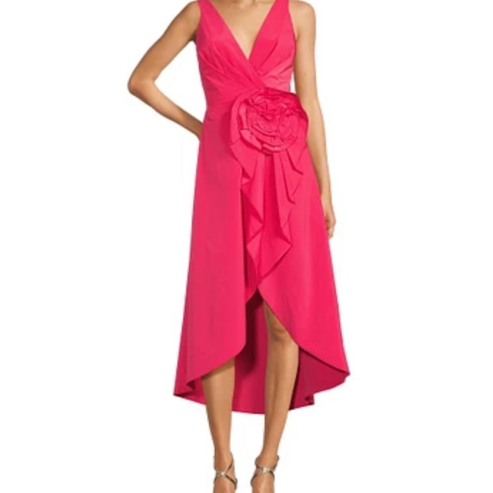 NWT Aidan Mattox Elegant Pink Tulip Hem Embellished Sleeveless Dress sz 2